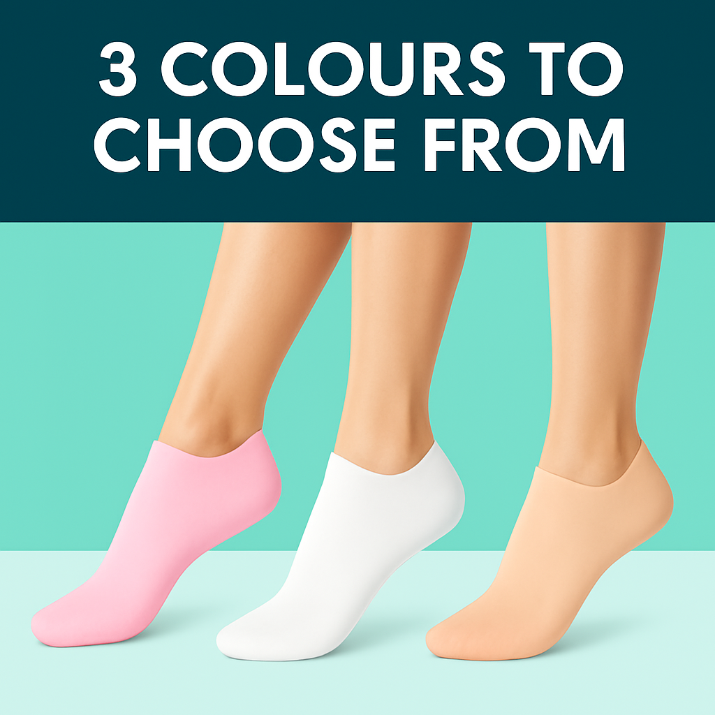 2pcs Silicone Gel Heel Socks – Moisturizing, Cracked Foot Repair, Reusable & Waterproof