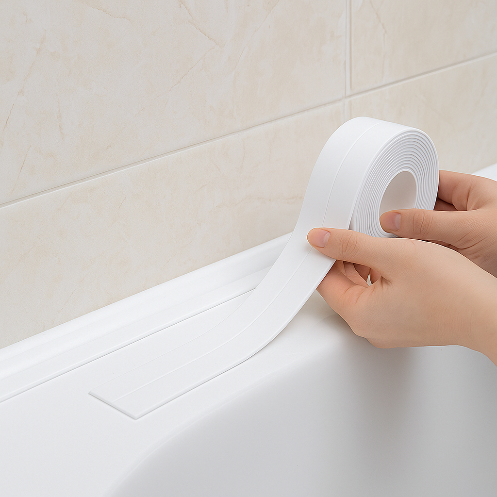 3.2M Self-Adhesive Caulk Tape Sealant Strip – Waterproof PVC Sealing Tape for Kitchen, Bathroom, Toilet & Wall Edges (22mm Wide, White)