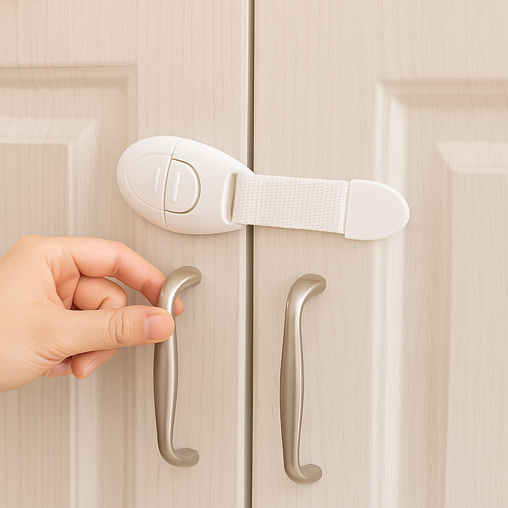 5PCS Baby Safety Cabinet Locks – Childproof Latches for Doors, Drawers, Cupboards & Appliances (No Drilling, Easy Install)