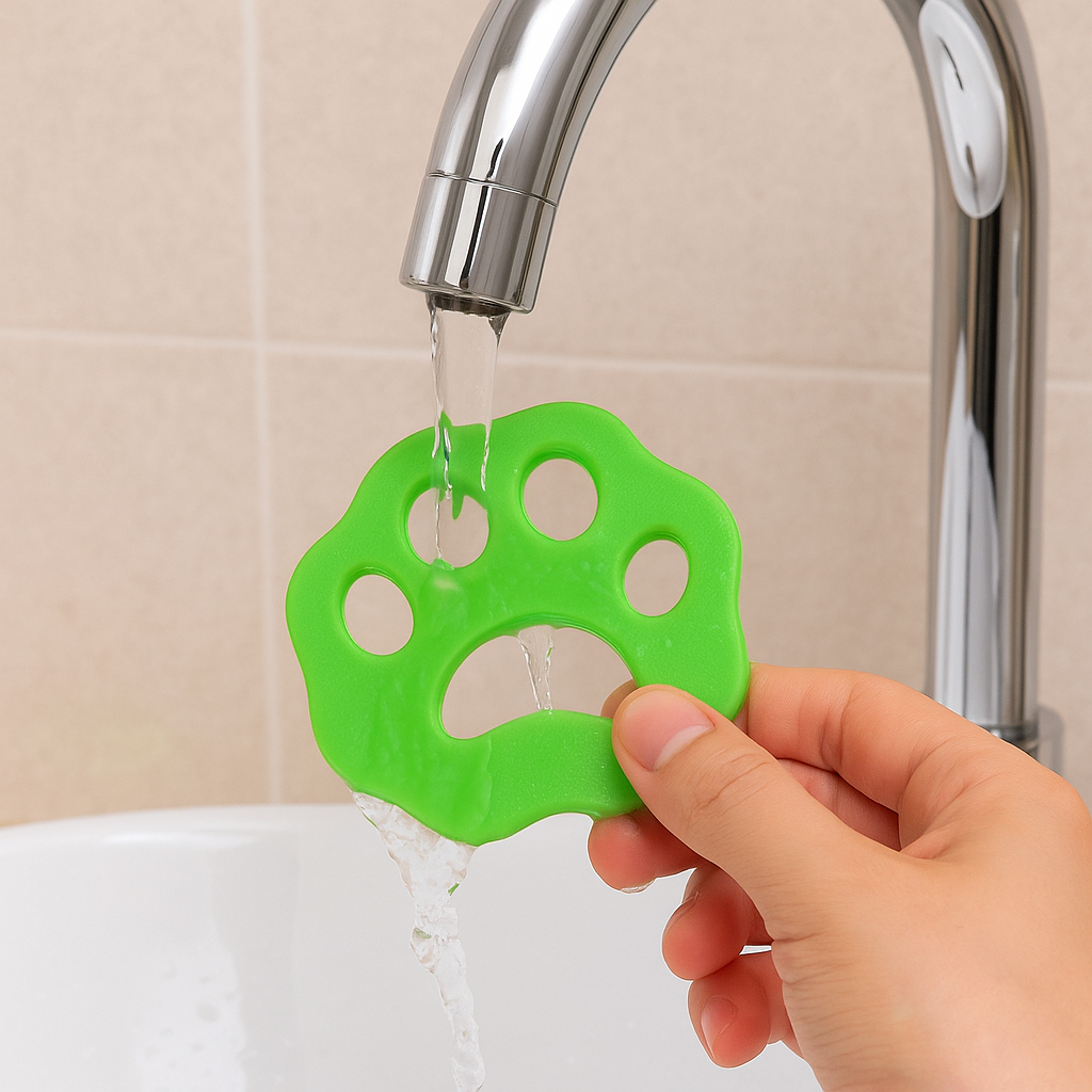 4PCS Reusable Pet Hair Remover for Laundry – Washing Machine Lint Catcher for Dog & Cat Fur (Green & Orange Mix)