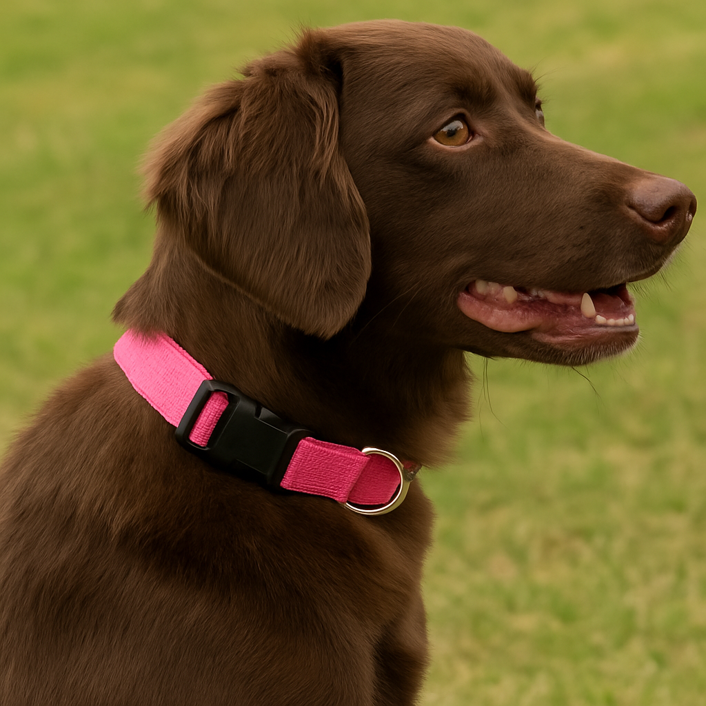Adjustable Nylon Dog Collar – Soft, Durable & Waterproof with Quick-Release Buckle and Metal D-Ring (Multiple Sizes & Colours)