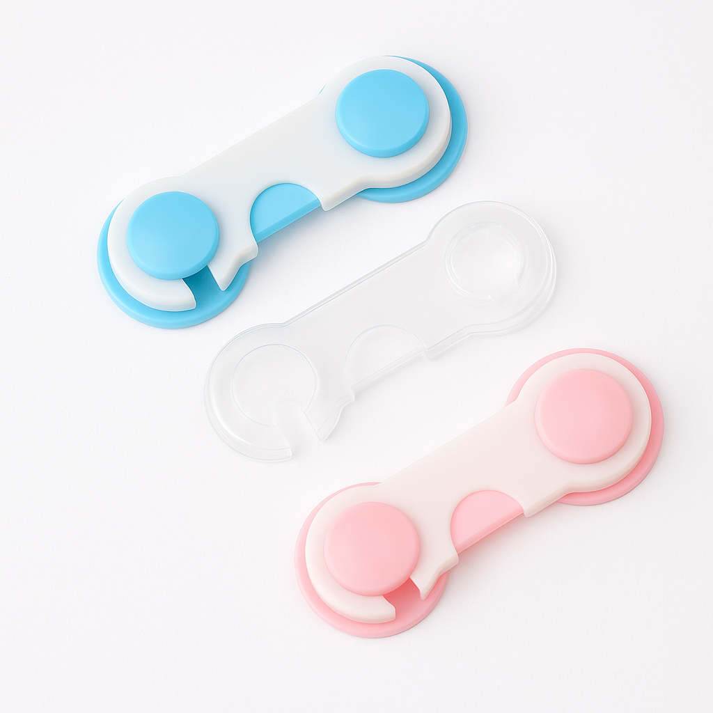 10PCS Baby Safety Cabinet Locks – Transparent Self-Adhesive Childproof Latches for Drawers, Cupboards & Appliances (No Drilling Required)