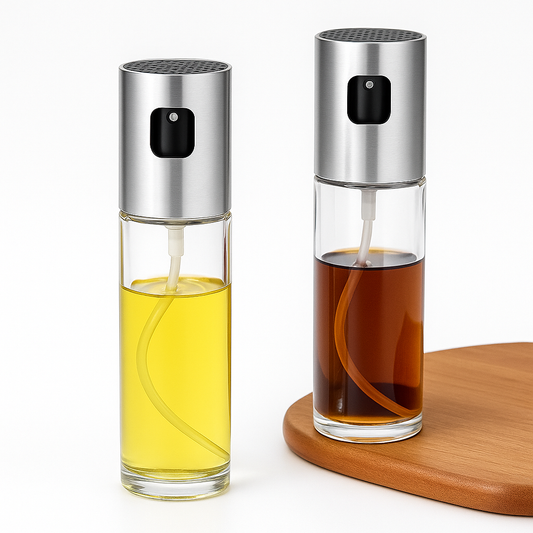 100ml Refillable Oil Spray Bottle – Glass Olive Oil Dispenser for Air Fryer, Baking, BBQ, Salad, and Cooking (Pump Action, BPA-Free)