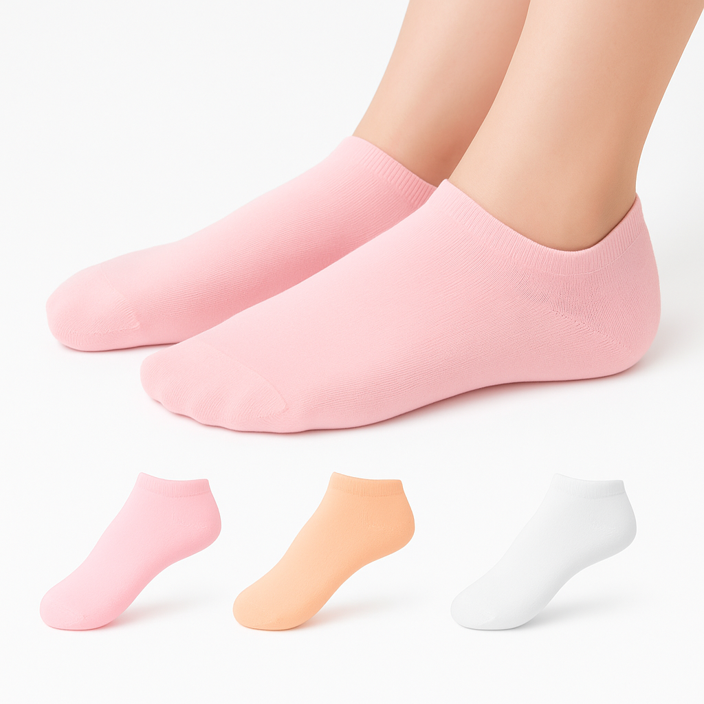 2pcs Silicone Gel Heel Socks – Moisturizing, Cracked Foot Repair, Reusable & Waterproof