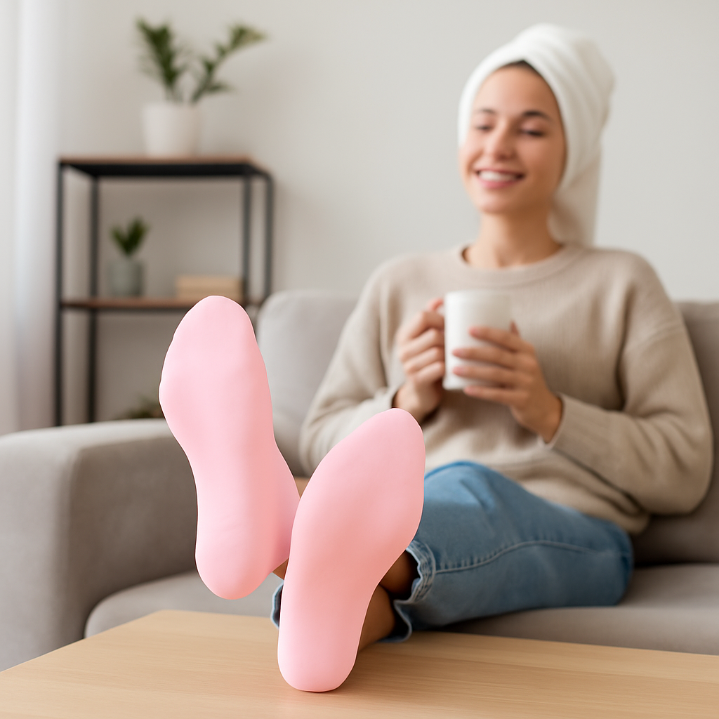 2pcs Silicone Gel Heel Socks – Moisturizing, Cracked Foot Repair, Reusable & Waterproof