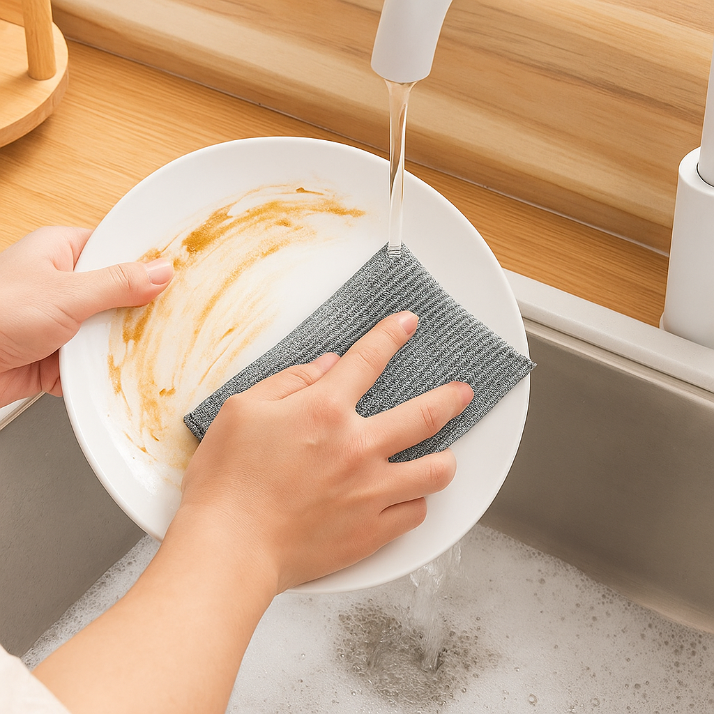 Multipurpose Wire Dishwashing Cloths – Scrubber Rags for Wet & Dry Cleaning (Non-Scratch, Reusable, 1–30pcs)