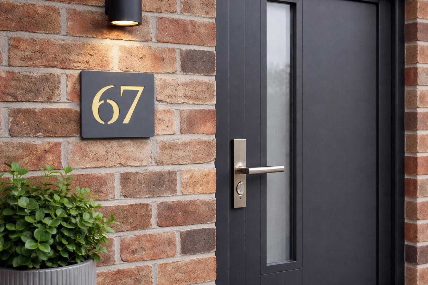 Anthracite Grey Acrylic House Number Sign – Contemporary Door Plaque
