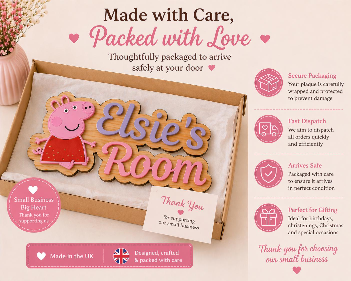 Personalised Kids Room Name Sign UK Wooden Door Plaque Custom Bedroom Nursery Sign Girls Room Decor
