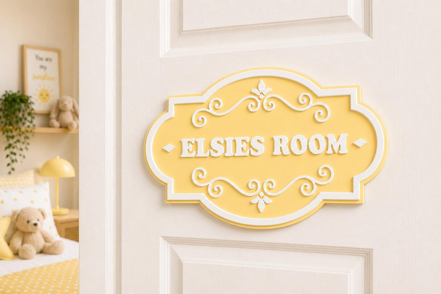 Personalised Pink Door Name Sign | Girls Bedroom Decor | Custom Name Plaque | Nursery Door Sign | 3D Acrylic Sign | Handmade UK