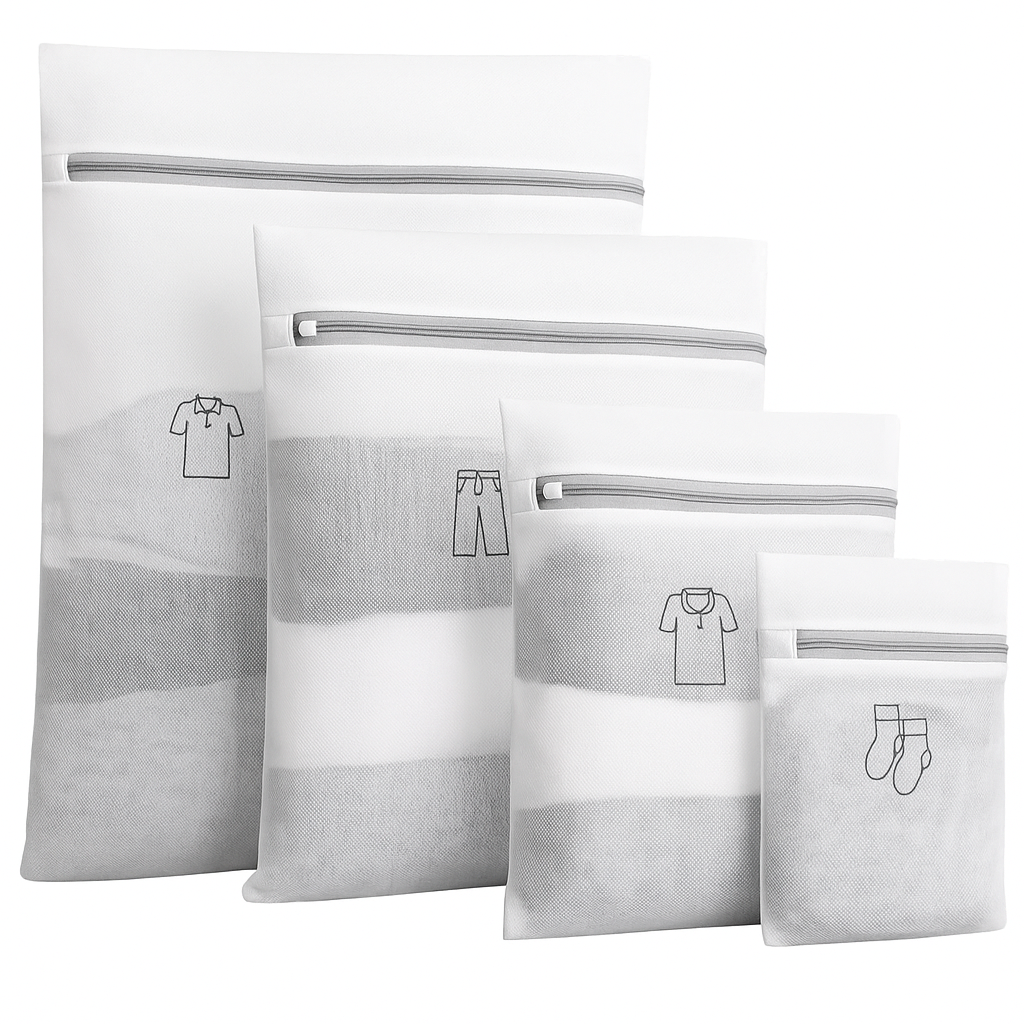 3/4/5/7-Pack Mesh Laundry Bags for Washing Machine – Delicates Wash Net Organizer Set for Clothes, Underwear, and Travel (Durable Zippered Pouches)
