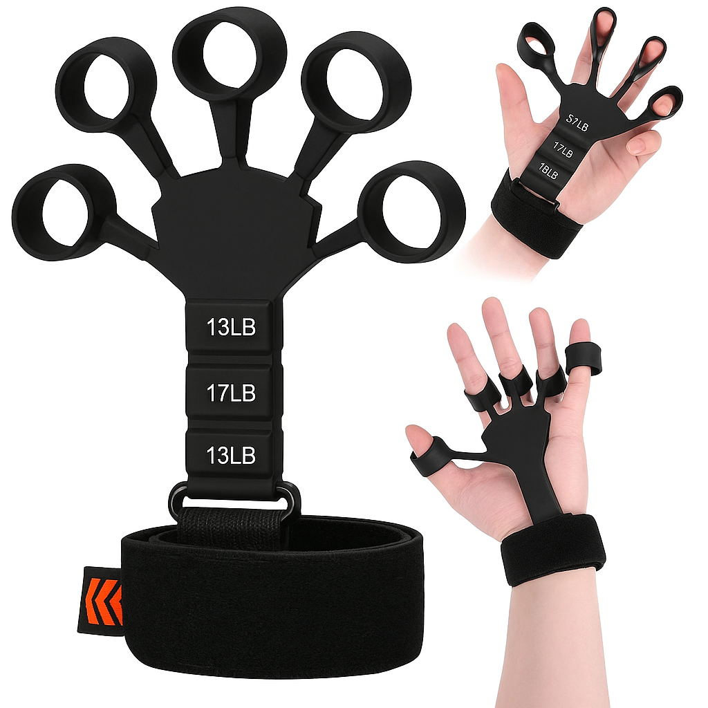TWIN PACK Finger Grip Strengthener & Hand Trainer – Adjustable Forearm & Wrist Exerciser for Gym, Climbing, Guitar, Rehab (UK Stock)