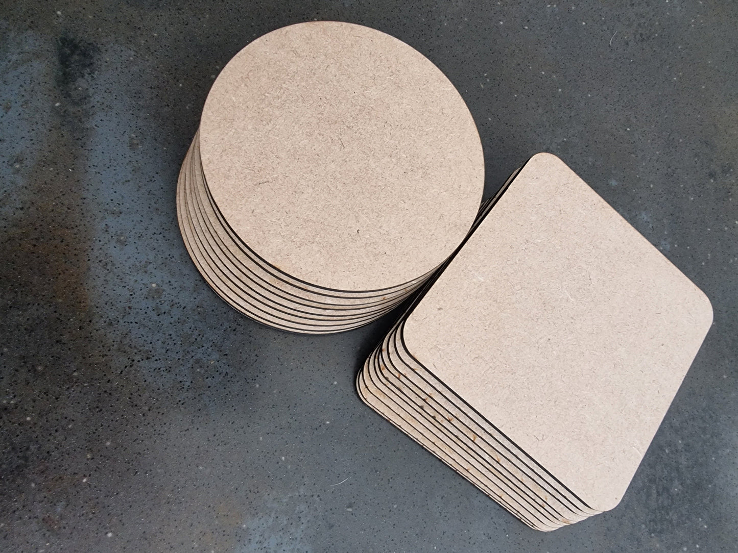 MDF Craft Blanks | Laser Cut Coaster Shapes | Cricut & Engraving DIY Craft Supplies UK x10