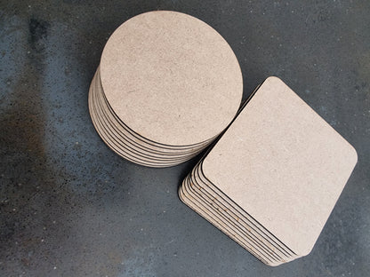 MDF Craft Blanks | Laser Cut Coaster Shapes | Cricut & Engraving DIY Craft Supplies UK x10