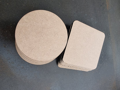 MDF Craft Blanks | Laser Cut Coaster Shapes | Cricut & Engraving DIY Craft Supplies UK x10