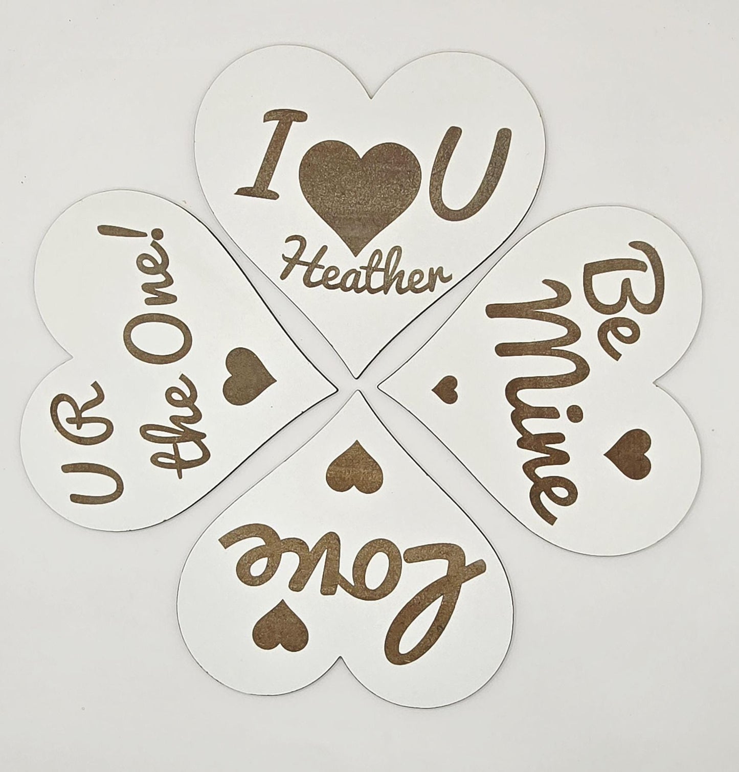 Personalised Valentines day Coasters Hearts. Gifts for Her/Him/They