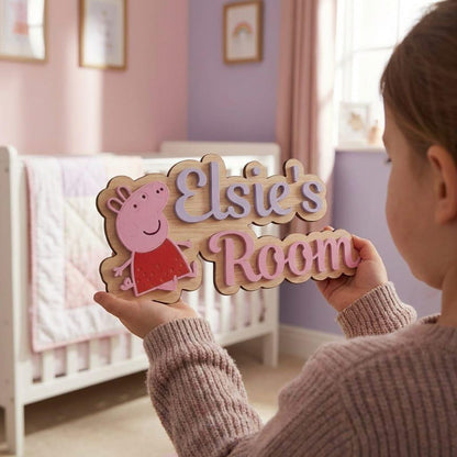 Personalised Kids Door Name Sign | Custom Nursery Bedroom Plaque | Child Name Sign | Wooden Acrylic Room Decor | Baby Gift UK