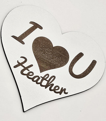 Personalised Valentines day Coasters Hearts. Gifts for Her/Him/They