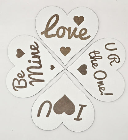 Personalised Valentines day Coasters Hearts. Gifts for Her/Him/They