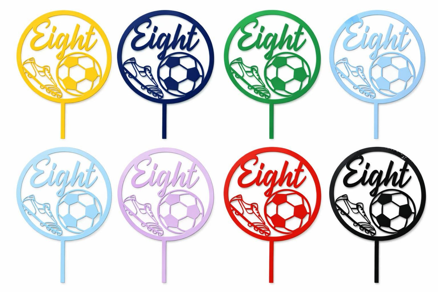 Personalized Football Acrylic Cake Topper, Premier League colours Custom Name & Age