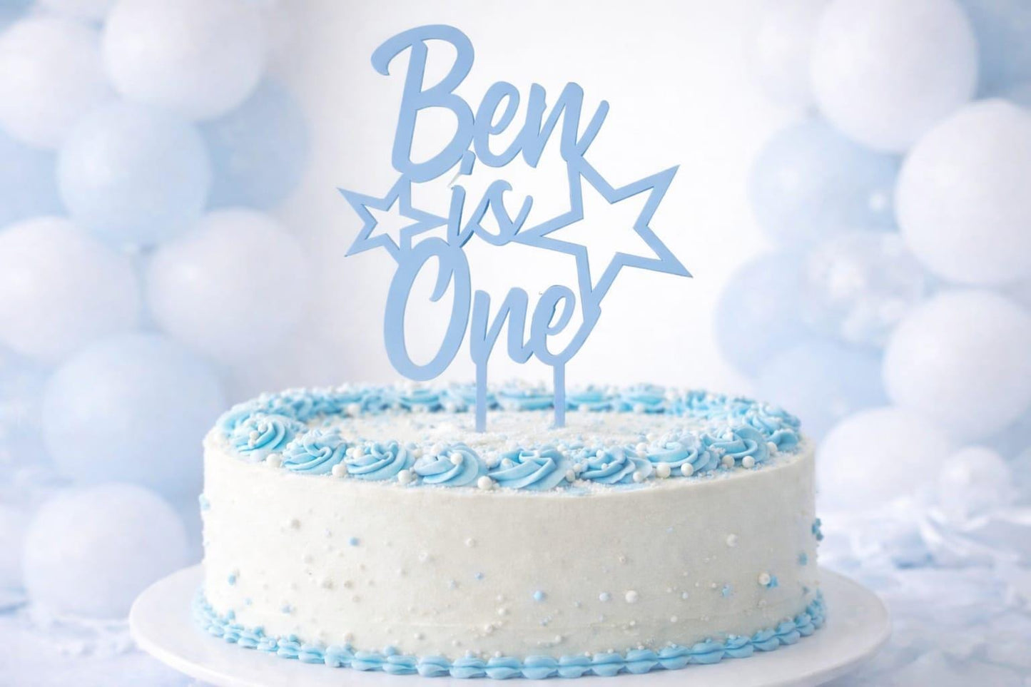 Personalized Acrylic Cake Topper, Custom Name & Age