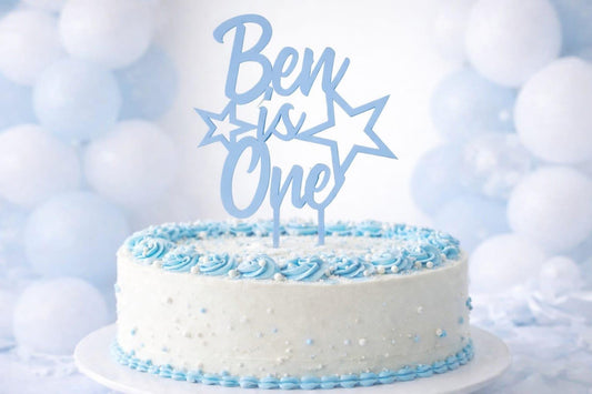 Personalized Acrylic Cake Topper, Custom Name & Age