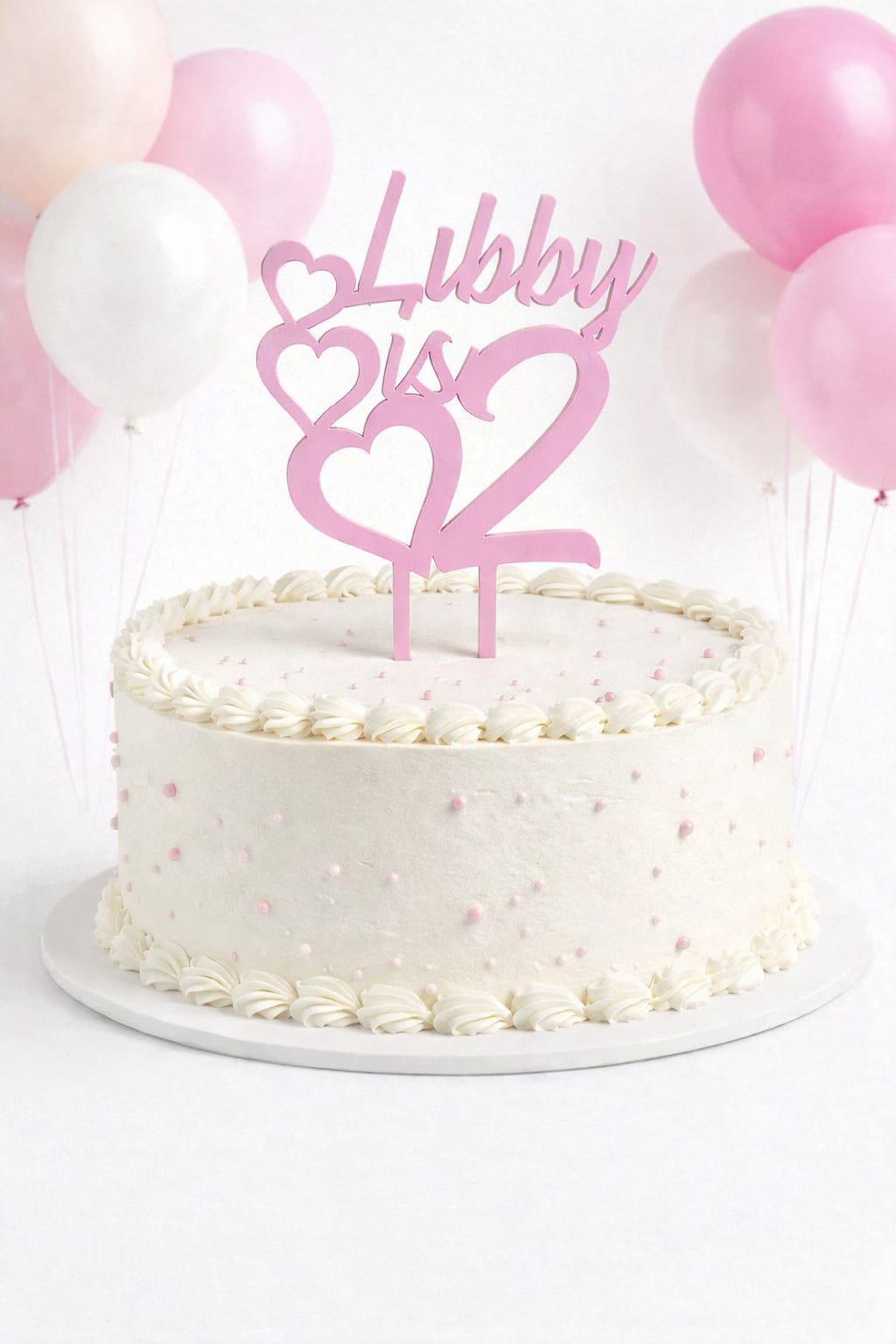 Personalized Acrylic Cake Topper, Custom Name & Age