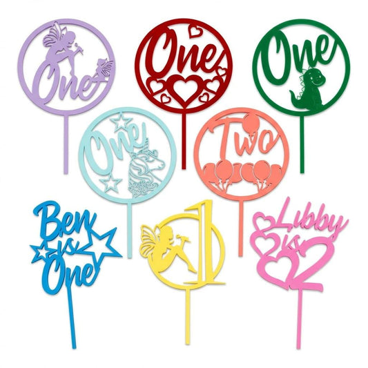 Personalized Acrylic Cake Topper, Custom Name & Age