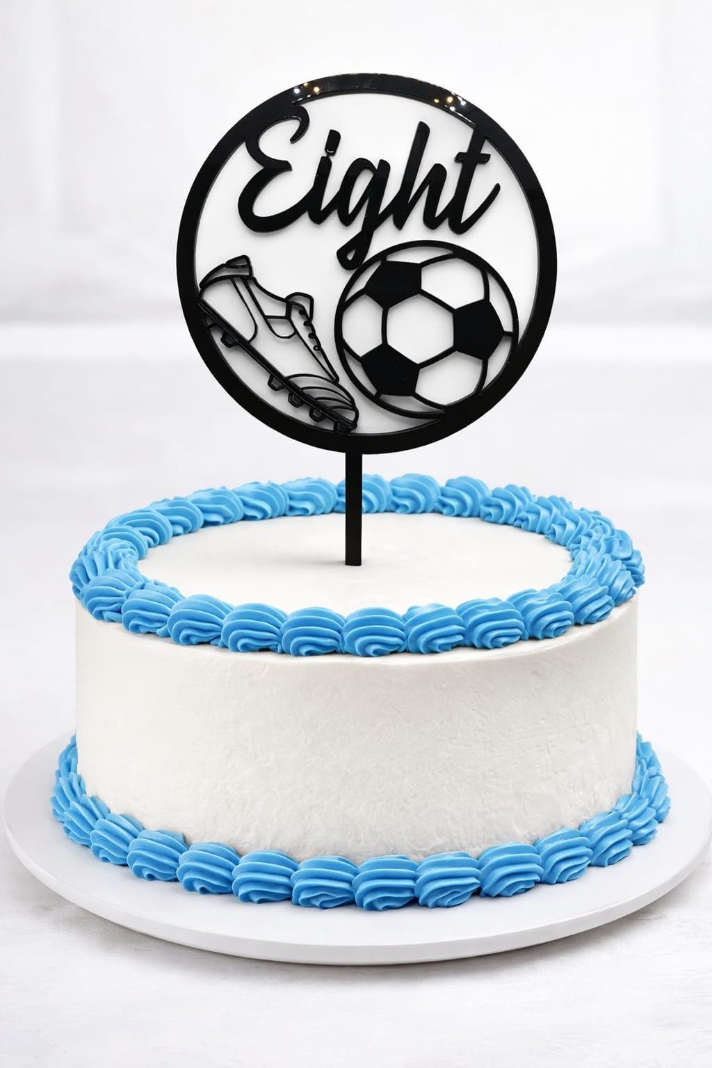 Personalized Football Acrylic Cake Topper, Premier League colours Custom Name & Age