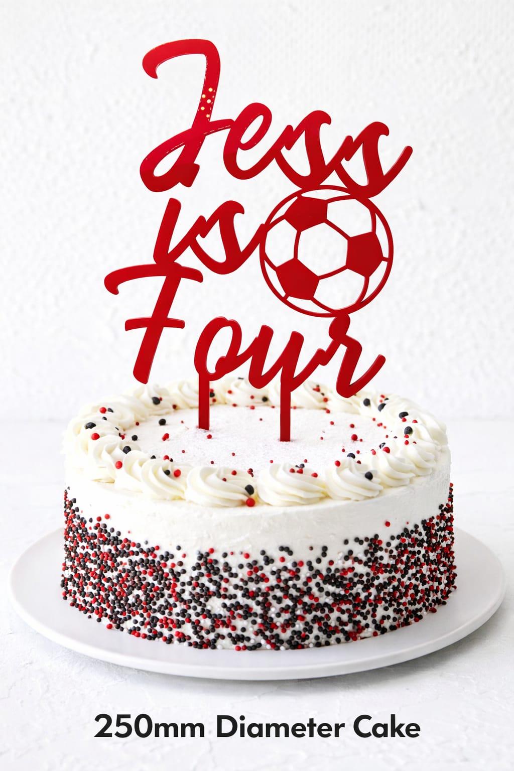 Personalized Football Acrylic Cake Topper, Premier League colours Custom Name & Age