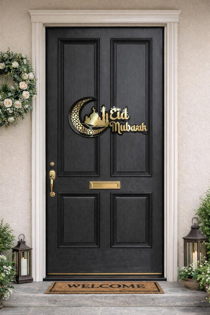Ramadan Door Sign, Eid Mubarak Hanging Decoration Free standing or wall/door mounted