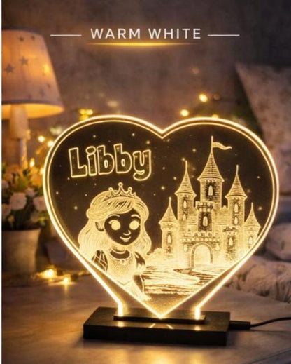 Personalized Princess LED Night Light, Color Changing Nursery Decor