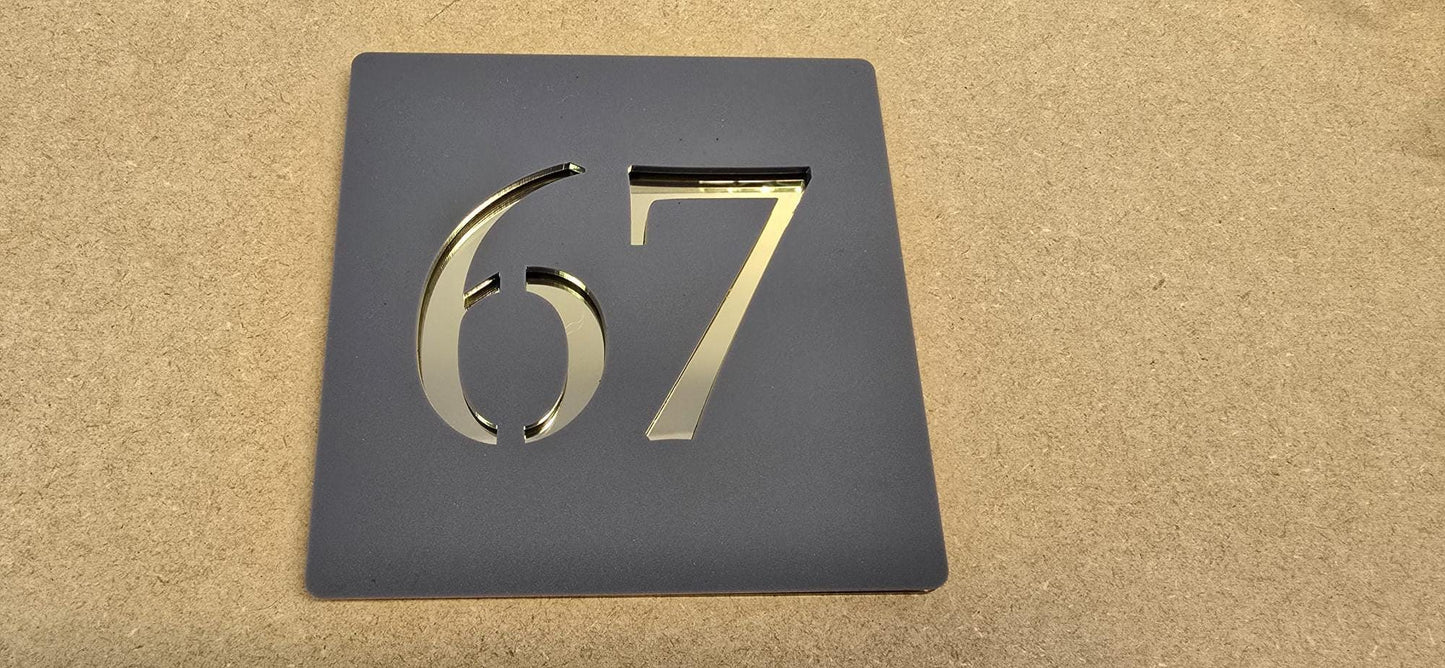 Anthracite Grey Acrylic House Number Sign – Contemporary Door Plaque