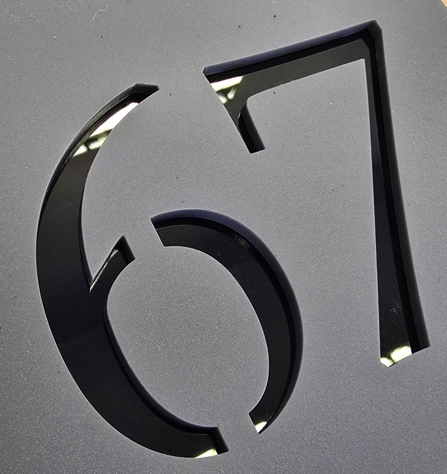Anthracite Grey Acrylic House Number Sign – Contemporary Door Plaque