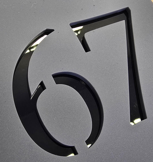 Anthracite Grey Acrylic House Number Sign – Contemporary Door Plaque