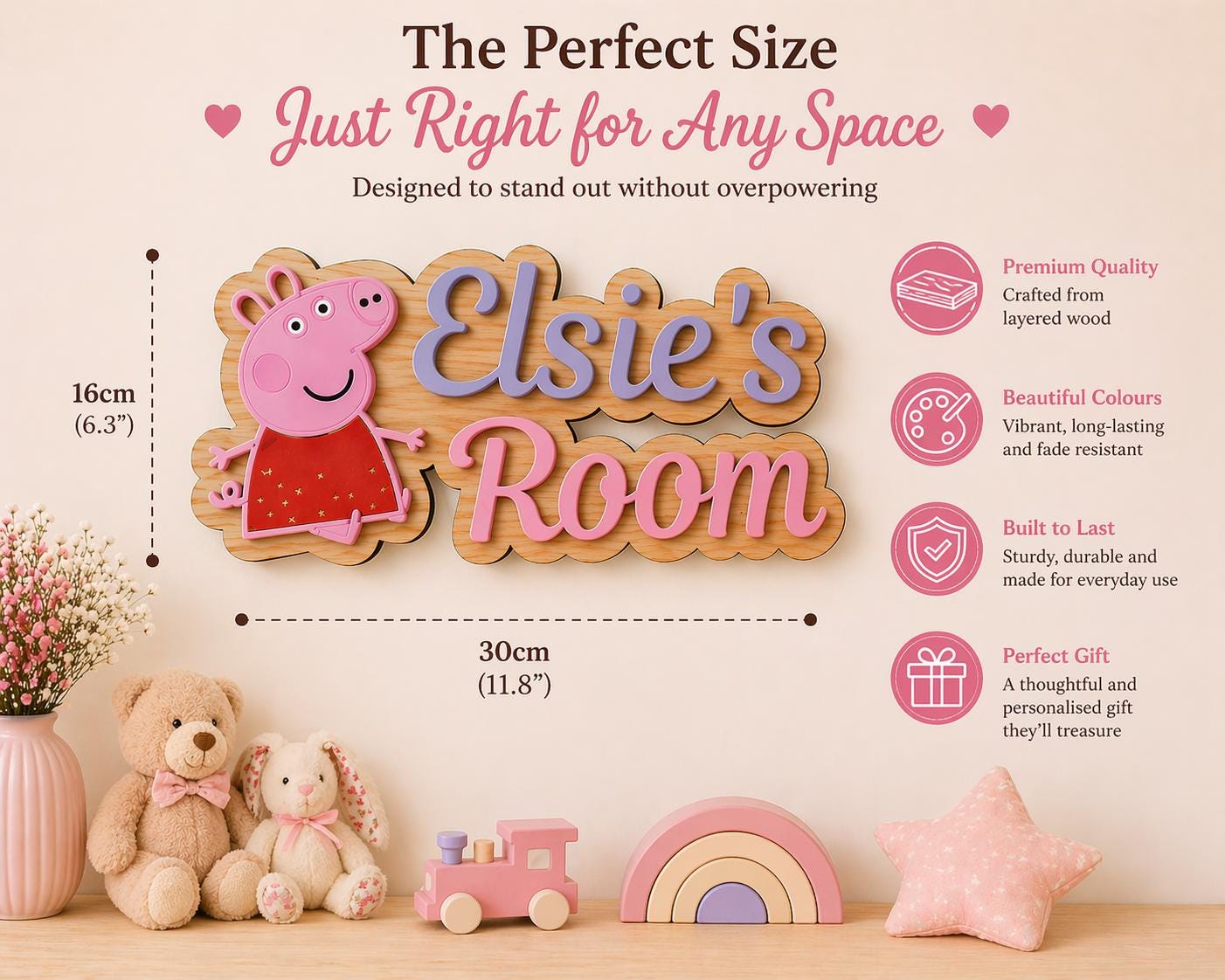 Personalised Kids Room Name Sign UK Wooden Door Plaque Custom Bedroom Nursery Sign Girls Room Decor