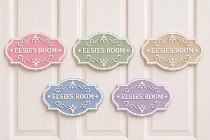 Personalised Pink Door Name Sign | Girls Bedroom Decor | Custom Name Plaque | Nursery Door Sign | 3D Acrylic Sign | Handmade UK