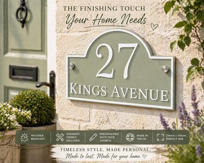 Traditional House Number Signs & Address Plaques in Sage Green