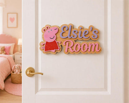 Personalised Kids Room Name Sign UK Wooden Door Plaque Custom Bedroom Nursery Sign Girls Room Decor