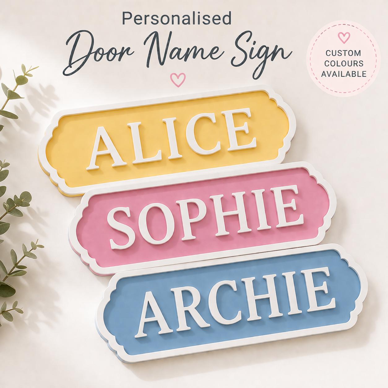Personalised Door Name Sign | Kids Bedroom Door Plaque | Custom Acrylic Name Sign | Nursery Door Sign | Childrens Room Decor UK