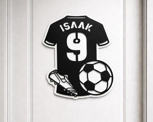 Personalised Football Door Sign | Custom Football Shirt Bedroom Plaque | Kids Football Room Decor | Boys Bedroom Sign | Football Fan Gift UK