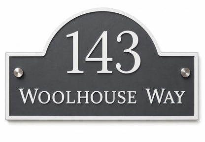 Mineral Grey House Sign Personalised Address Plaque Door Number Sign UK Acrylic Standoff Fixings