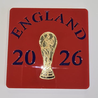 England 2026 Football Coasters Set | Acrylic England Fan Coasters | Three Lions World Cup 2026 | England Supporters Gift | High Gloss