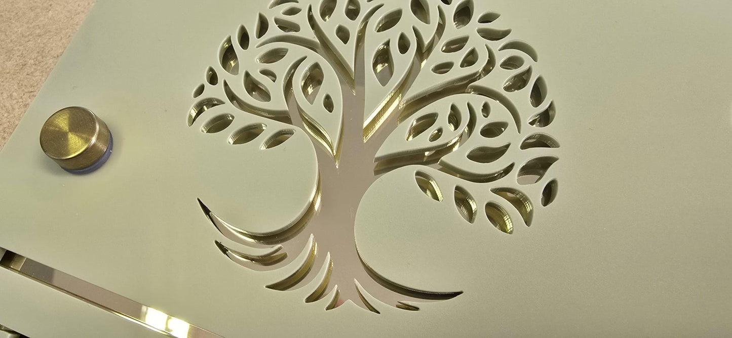Sage Green House Sign Personalised Address Plaque Mirror Gold Acrylic Door Number Sign Modern House Sign UK
