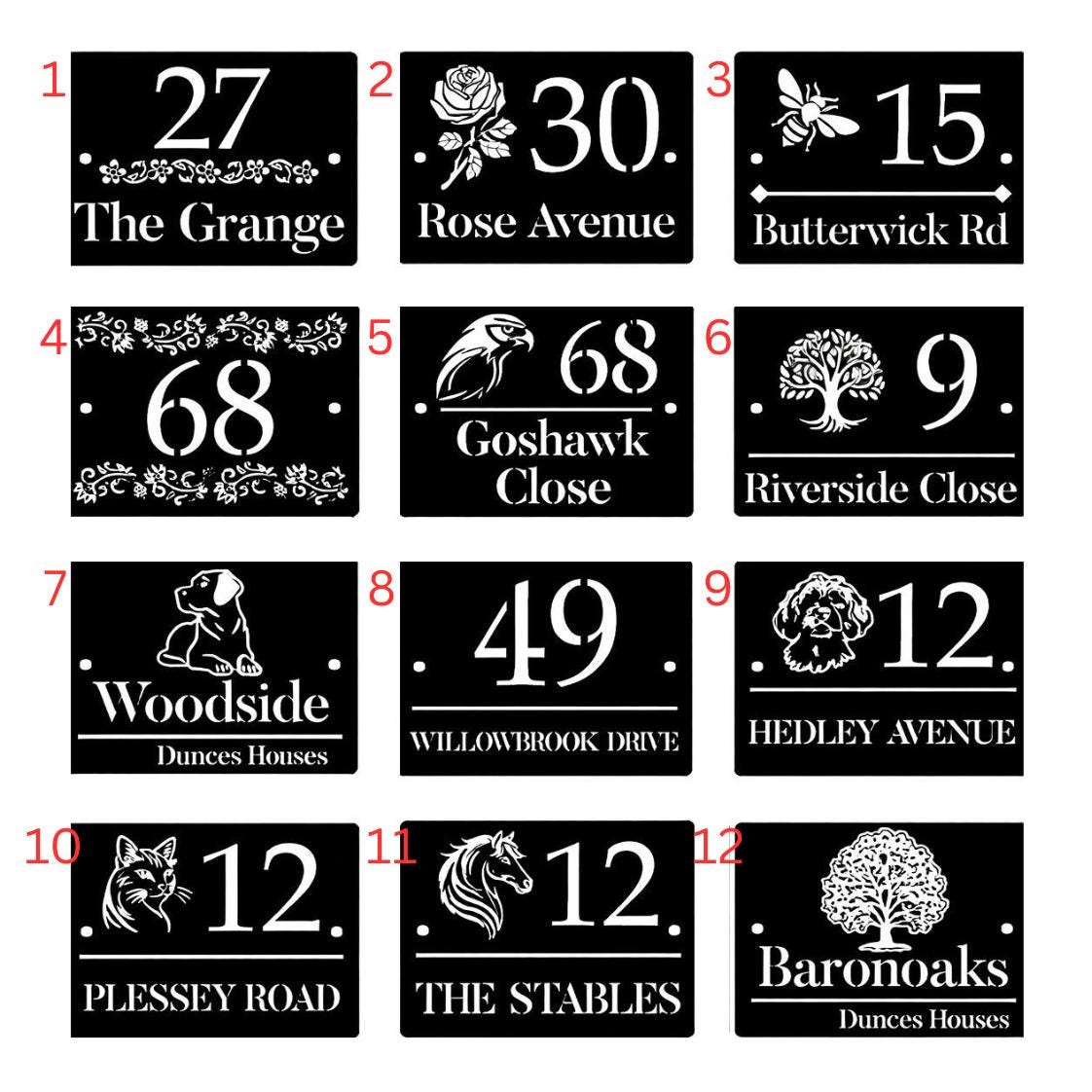 Personalised Static Caravan Sign | Pale Blue Acrylic Plot Number Plaque | Swallow Caravan Sign | Holiday Home Sign