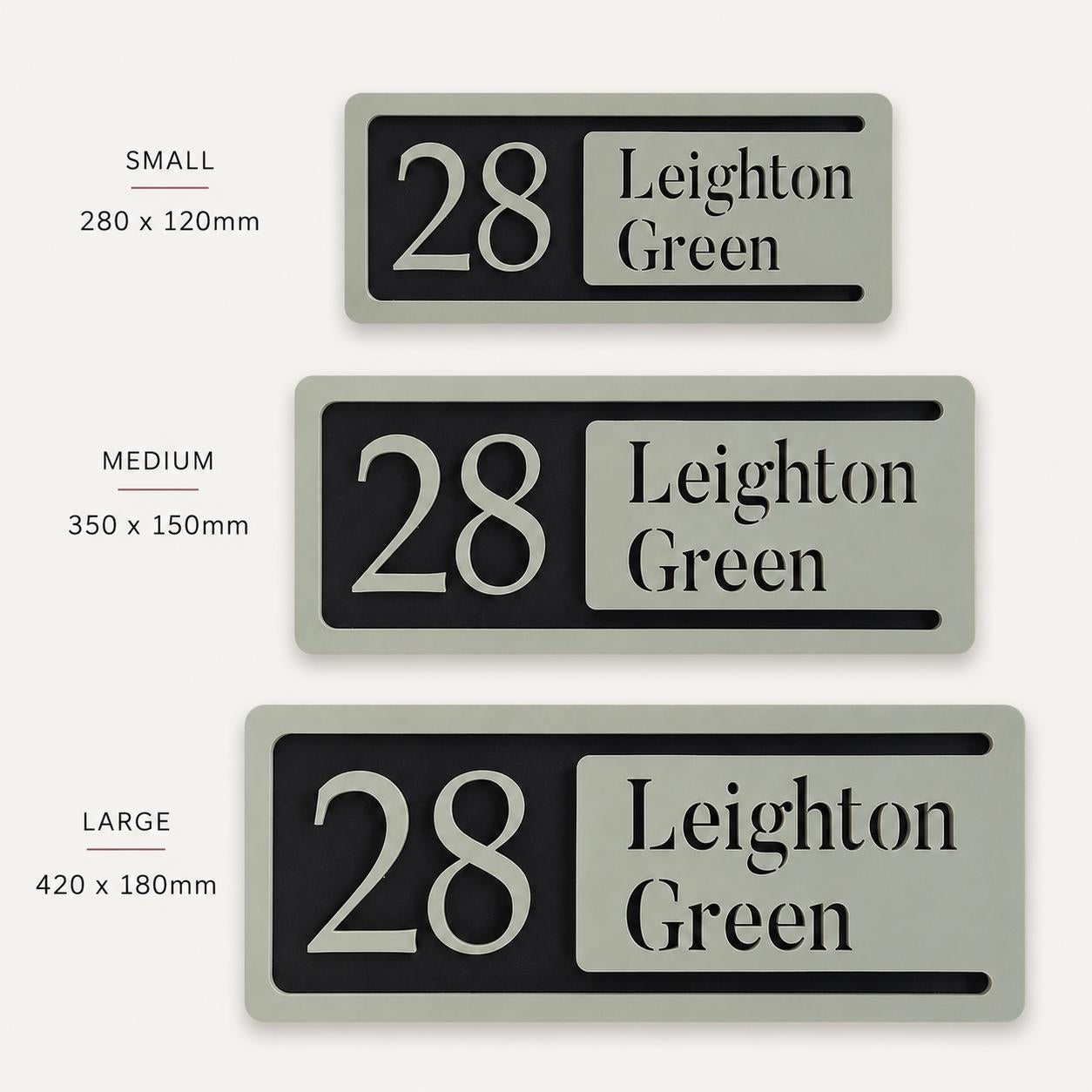 Personalised House Number Sign | Modern 3D Acrylic Address Plaque | Street Name House Sign | Sage Green Door Number Sign