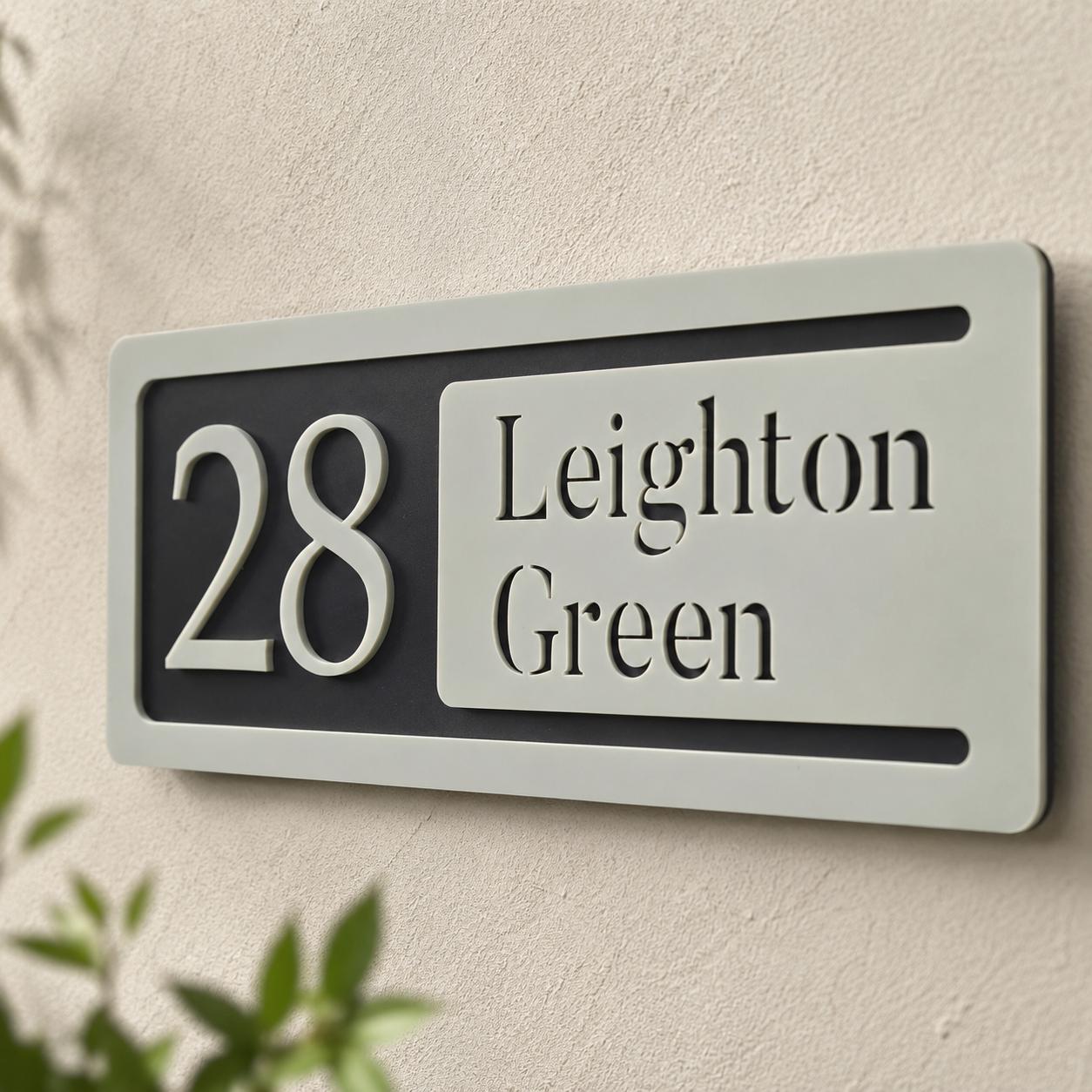 Personalised House Number Sign | Modern 3D Acrylic Address Plaque | Street Name House Sign | Sage Green Door Number Sign