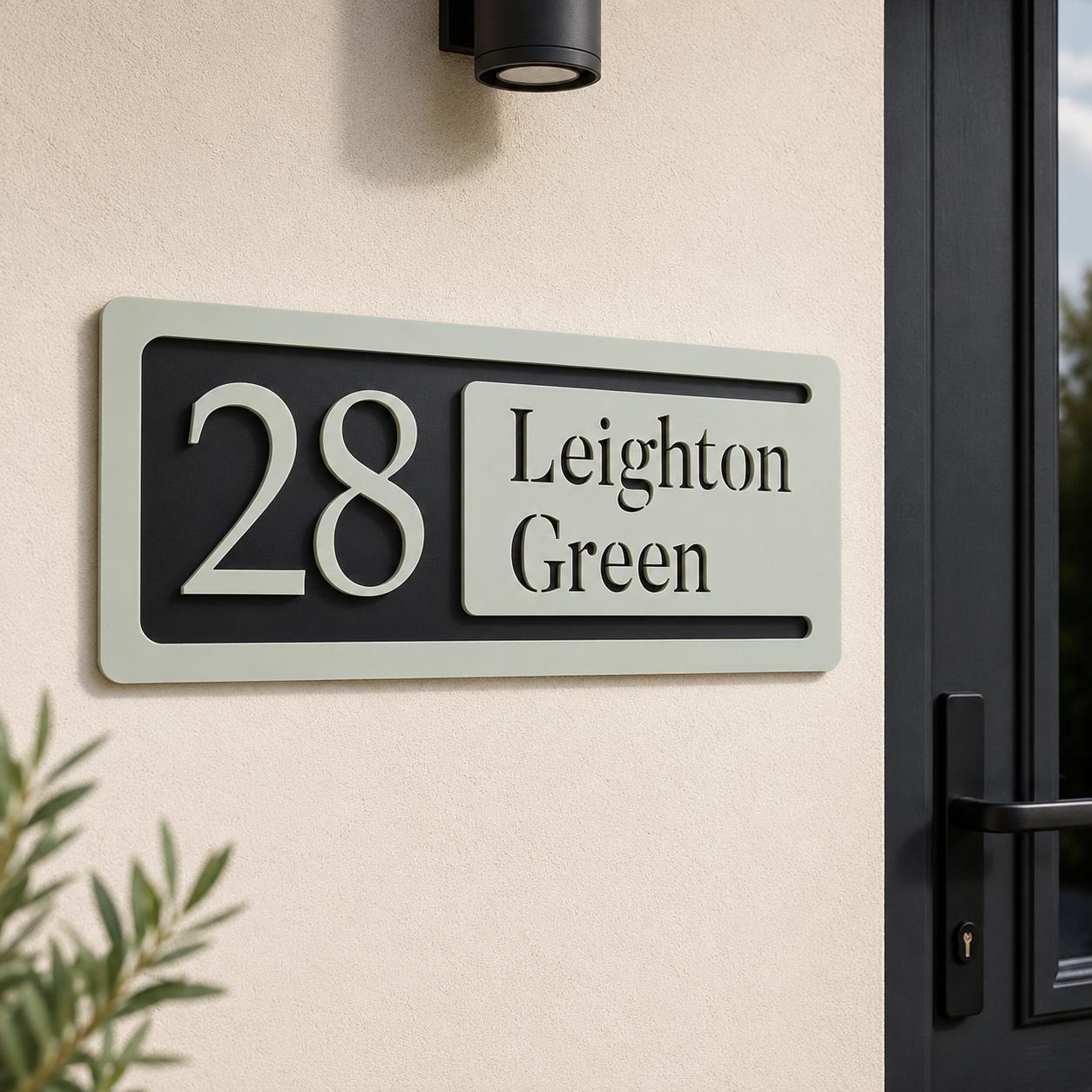 Personalised House Number Sign | Modern 3D Acrylic Address Plaque | Street Name House Sign | Sage Green Door Number Sign