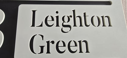 Personalised House Number Sign | Modern 3D Acrylic Address Plaque | Street Name House Sign | Sage Green Door Number Sign