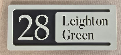 Personalised House Number Sign | Modern 3D Acrylic Address Plaque | Street Name House Sign | Sage Green Door Number Sign