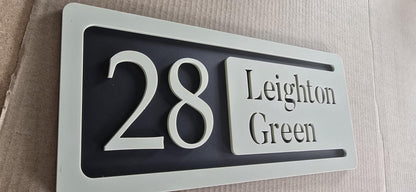 Personalised House Number Sign | Modern 3D Acrylic Address Plaque | Street Name House Sign | Sage Green Door Number Sign